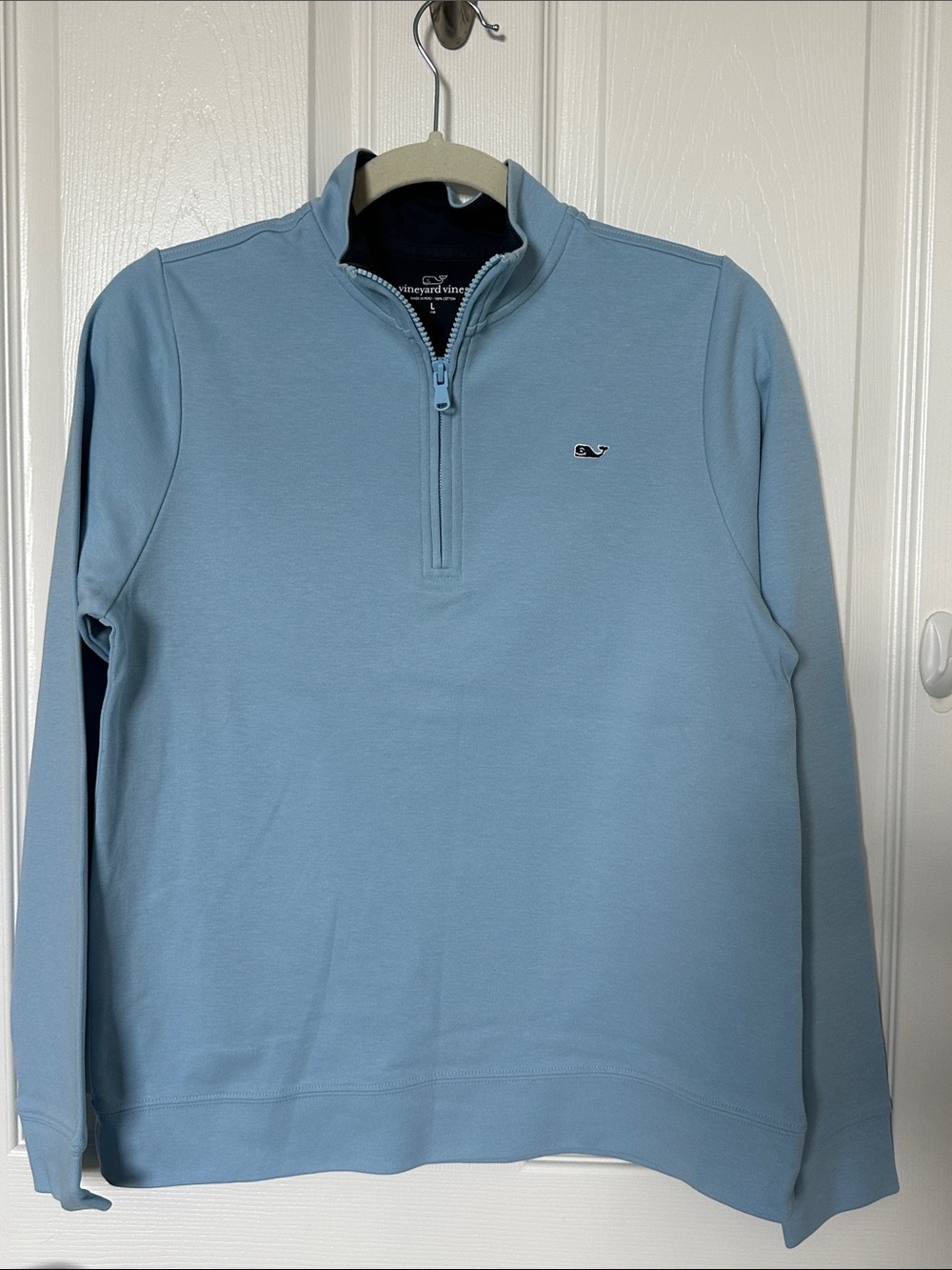 Vineyard Vines Boy’s Light Blue Quarter-Zip Pullover Sweater